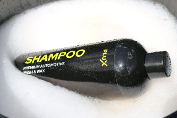 Plux car wash shampoo on foam