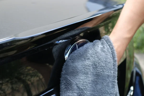 Microfibre Towel drying Subaru WRX badge